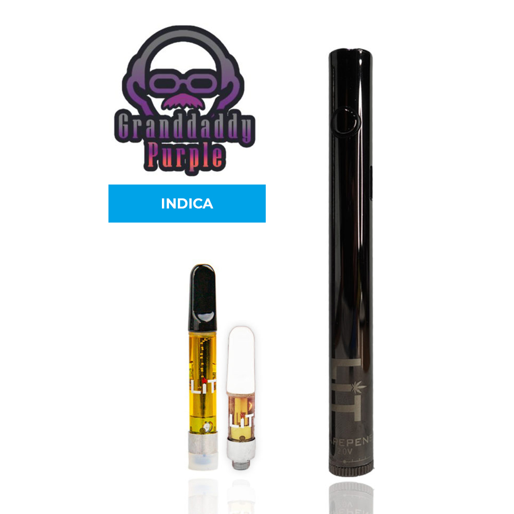Grand Daddy Purple THC Vape Pen Kit or Refill Cartridge (Indica) 1000mg + battery + charger
